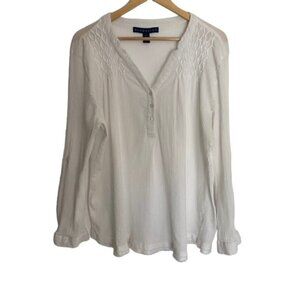 Bandolino Corrine White Gauze Tunic Top XXLarge